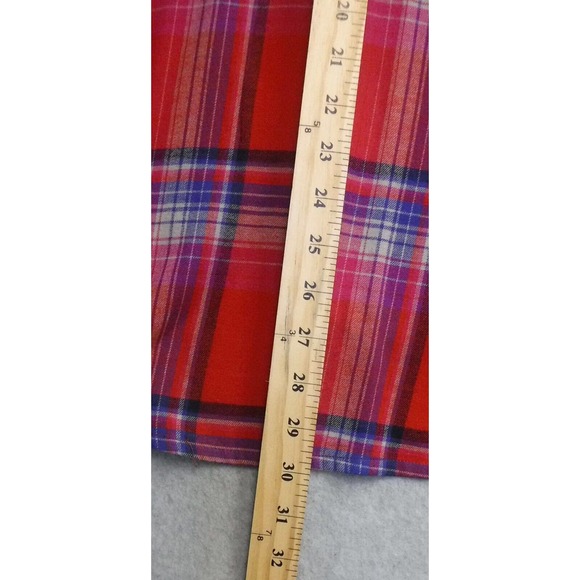 Womans Orvis Lightweight Flannel Style Button Up Orange, Blue Plaid Size Medium - Picture 6 of 7